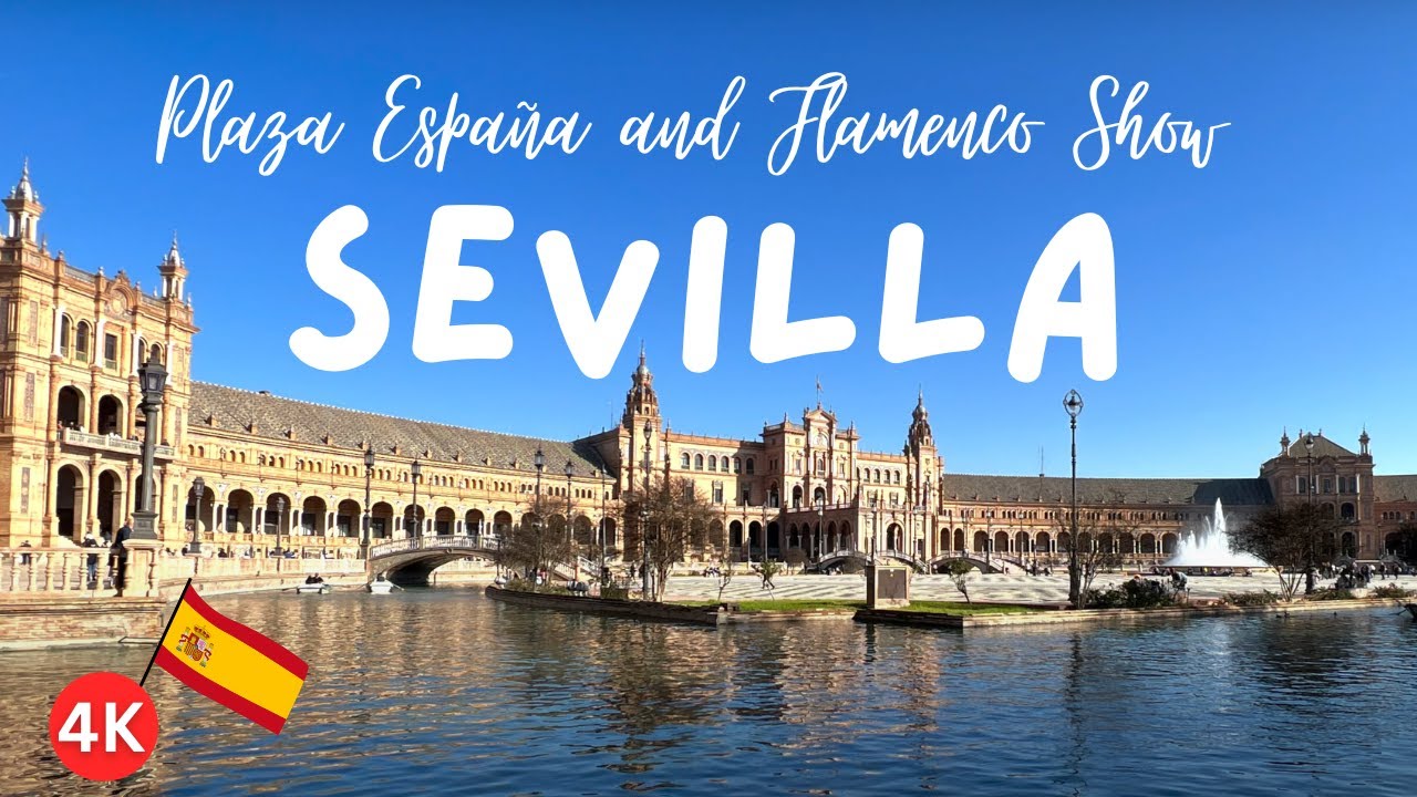 Exploring Plaza de España in Sevilla and surrounding gardens + a live Flamenco Show  [4K]