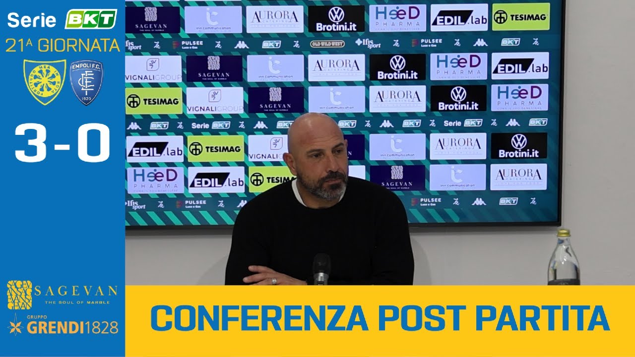 Serie BKT, La conferenza post partita di Carrarese - Empoli (3-0)