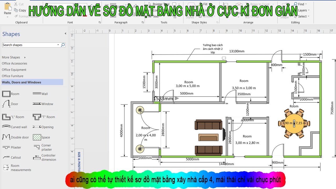 hướng dẫn vẽ sơ đồ mặt bằng nhà ở đơn giản ai cũng có thể vẽ