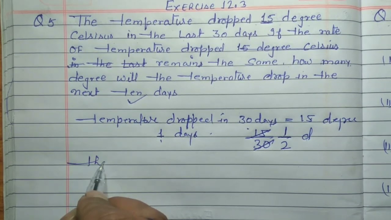 Class 6 - Exercise 12.3 - Q 5 | The temperature dropped 15 degree celsius in the last 30 days