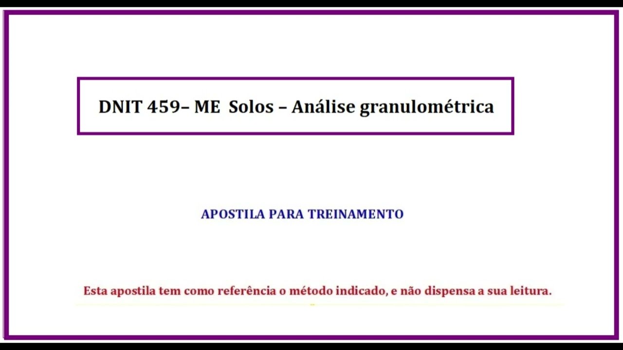 DNIT 459 ME  Solos  Análise granulométrica