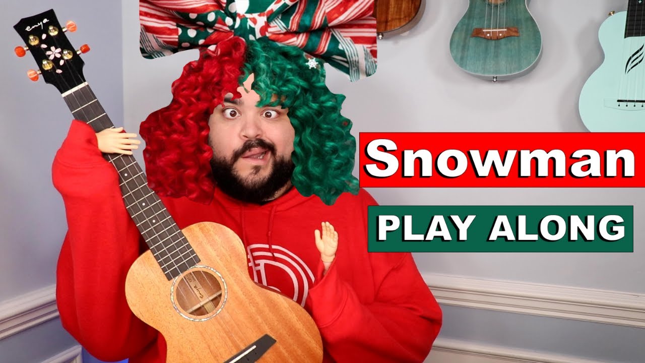 SNOWMAN - SIA (Ukulele Cover & Play Along with Lyrics on Screen)