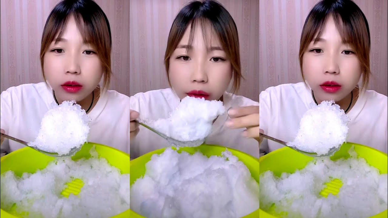 ASMR WHITE ICE EATING / ICE EATING.