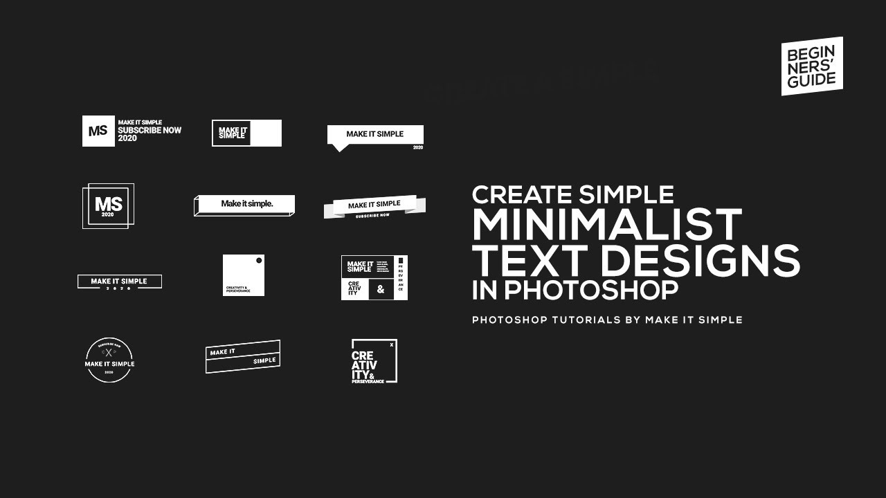 Photoshop Tutorial: Simple Minimalist Text Designs for Beginners