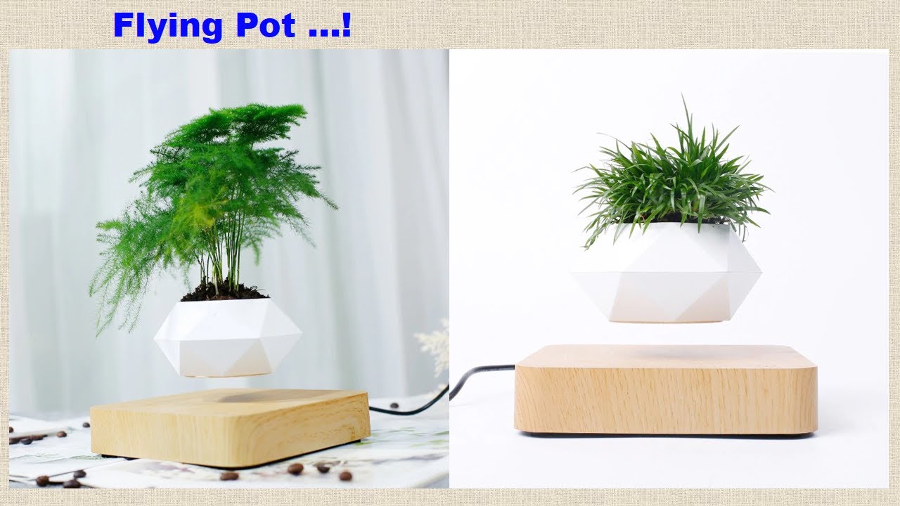 Levitating Air Bonsai Pot Rotation Flower Pot Planters Magnetic Suspension Floating Pot Potted Plant