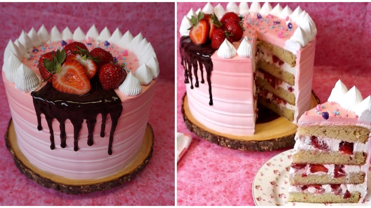 Pastel  Fresas Con Crema Un Relleno Muy Cremoso