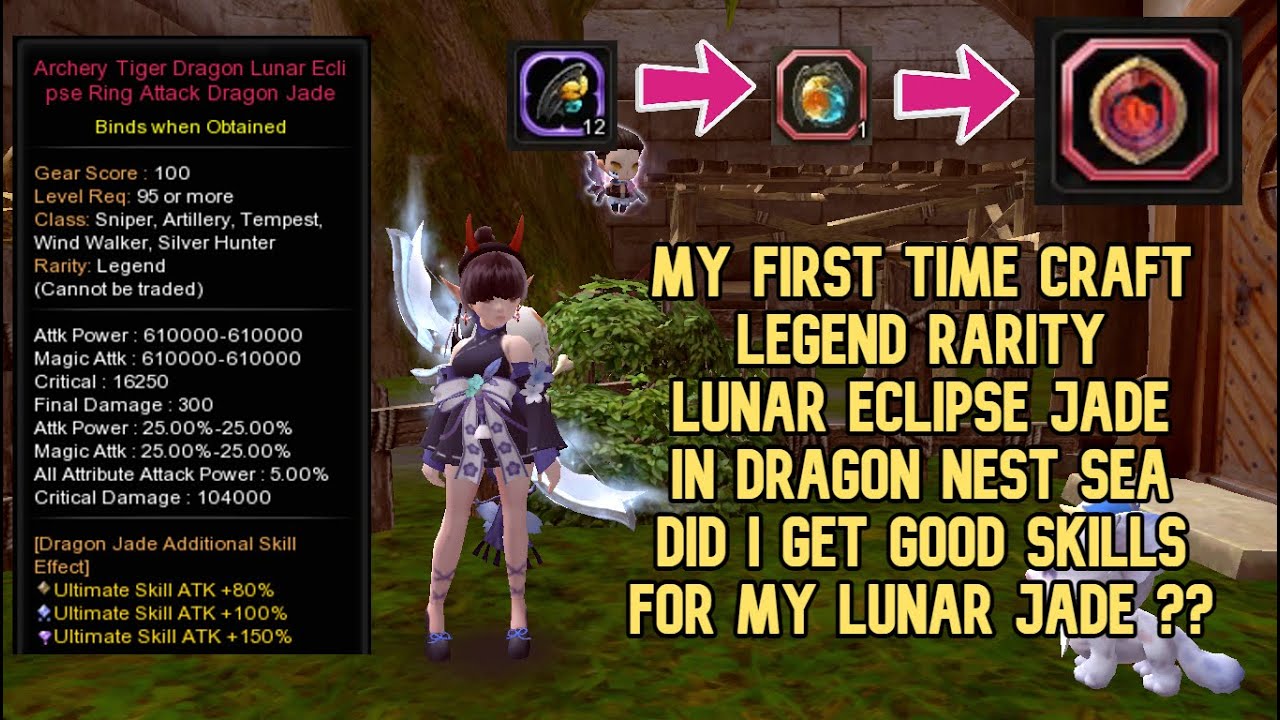 My First Time Craft Legend Rarity Lunar Eclipse Jade in Dragon Nest SEA : Did i Get Good Skills ???