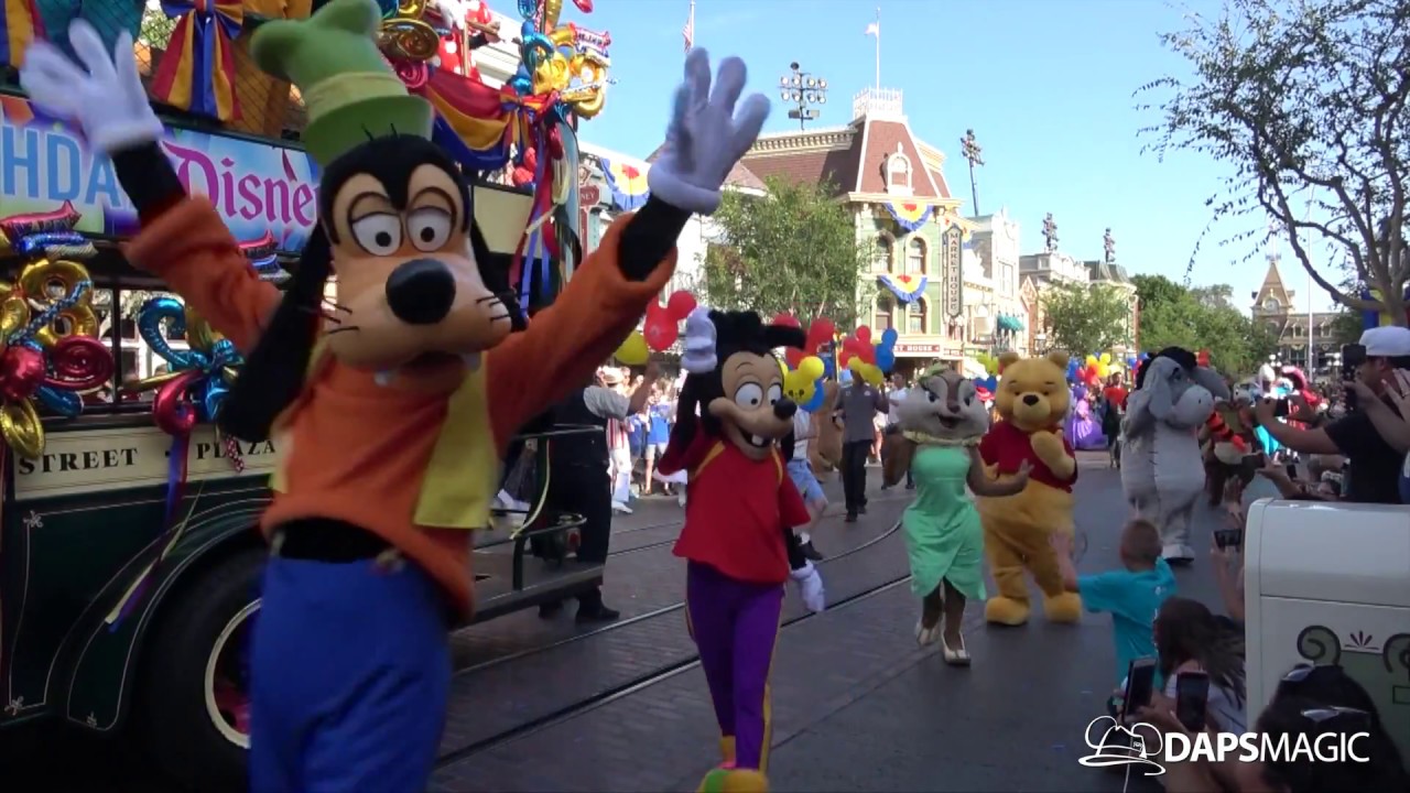 Disneyland's 63rd Birthday Celebration with 63 Disney Characters 5:25 PM - (4K)
