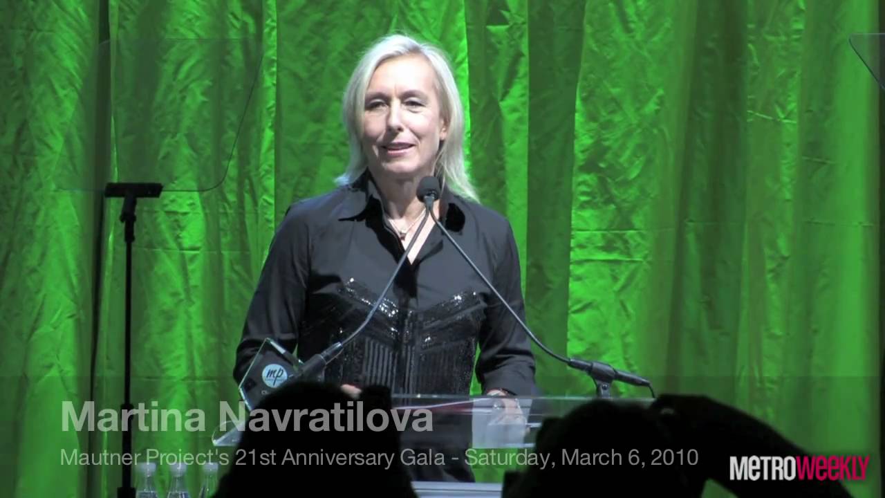 Martina Navratilova speaks at the Mautner Project Gala