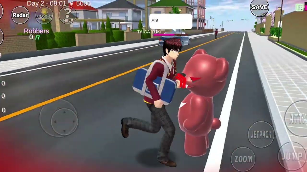 Sakura catches the robot bear | Sakura school simulator