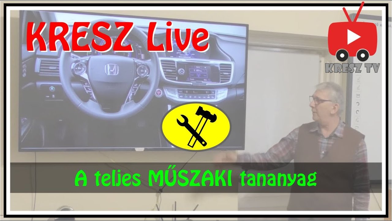KRESZ - Live - a teljes műszaki foglalkozás, kérdésekkel.