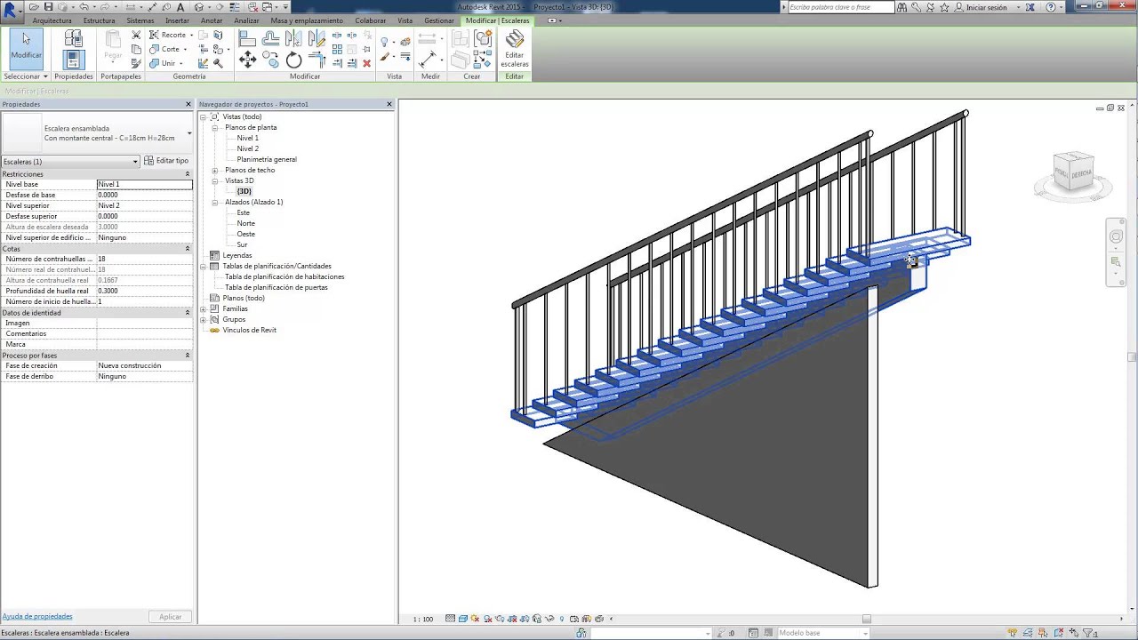 Revit: Muro debajo de una escalera