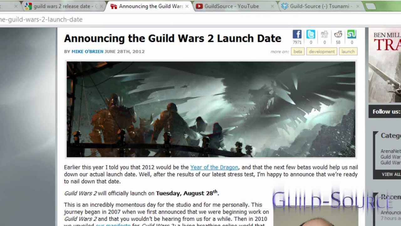 ►GW2 OFFICIAL RELEASE DATE Announced 8.28.12◄