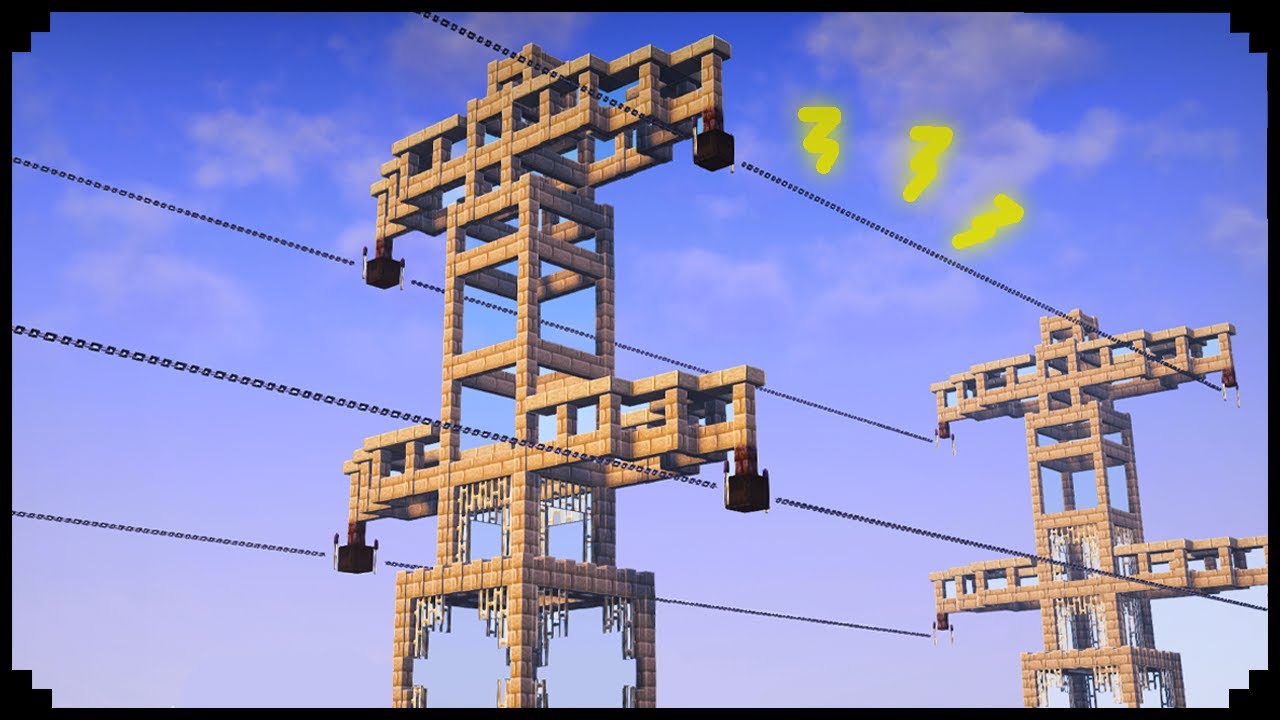 Let's build a CITY in Minecraft - Power Line Tower