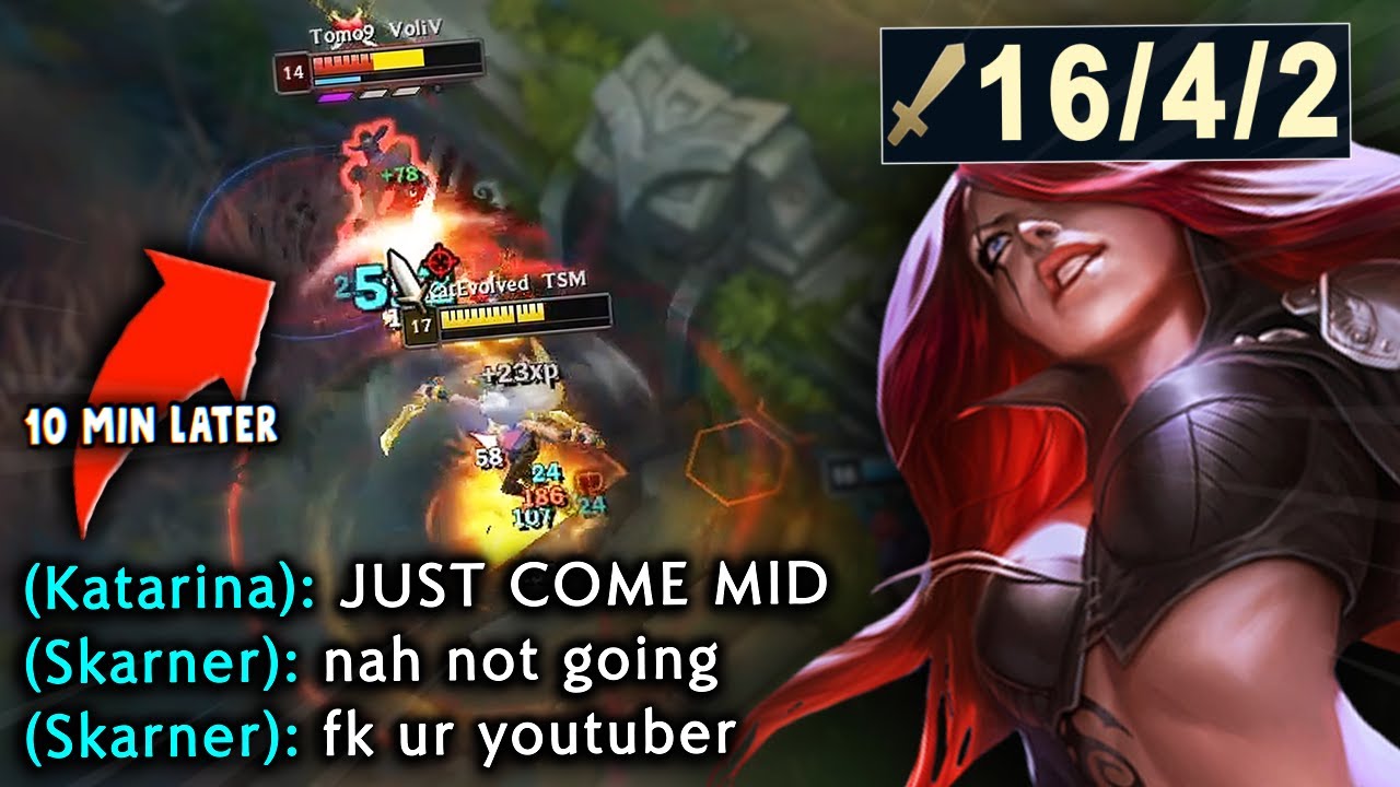My jungler tried to ruin the youtuber so I HARD CARRIED out of spite.. Katarina Unleashed.