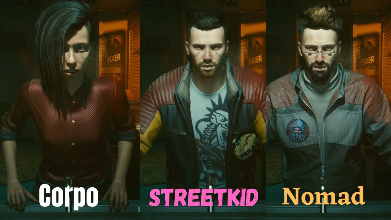 Cyberpunk 2077 - All Lifepath Intros - Corpo/Streetkid/Nomad Intros
