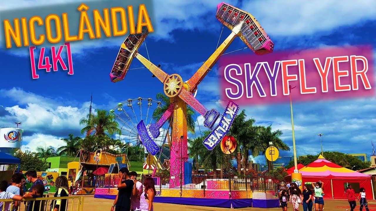 Skyflyer no Nicolândia em 2022 (Kamikaze) - Parque de Diversões de Brasília!!! 4K
