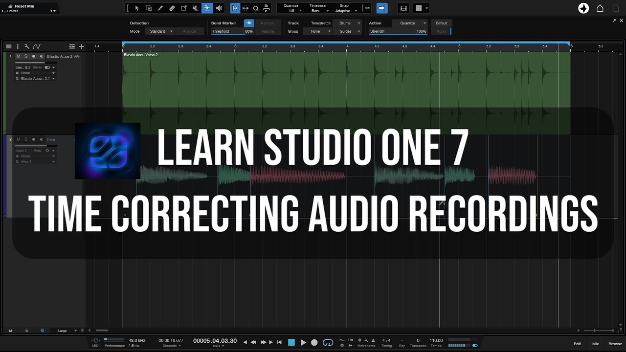 Изучите Studio One 7 | Квантование звука | Коррекция синхронизации звука в записях