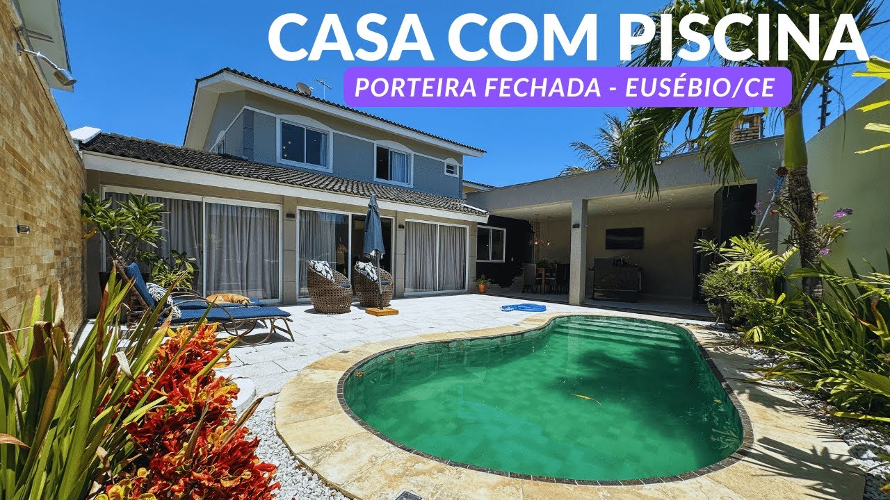 EXCLUSIVA! CASA MOBILIADA, EQUIPADA E DECORADA - MELHOR BAIRRO DO EUSÉBIO COM PISCINA E DECK GOURMET