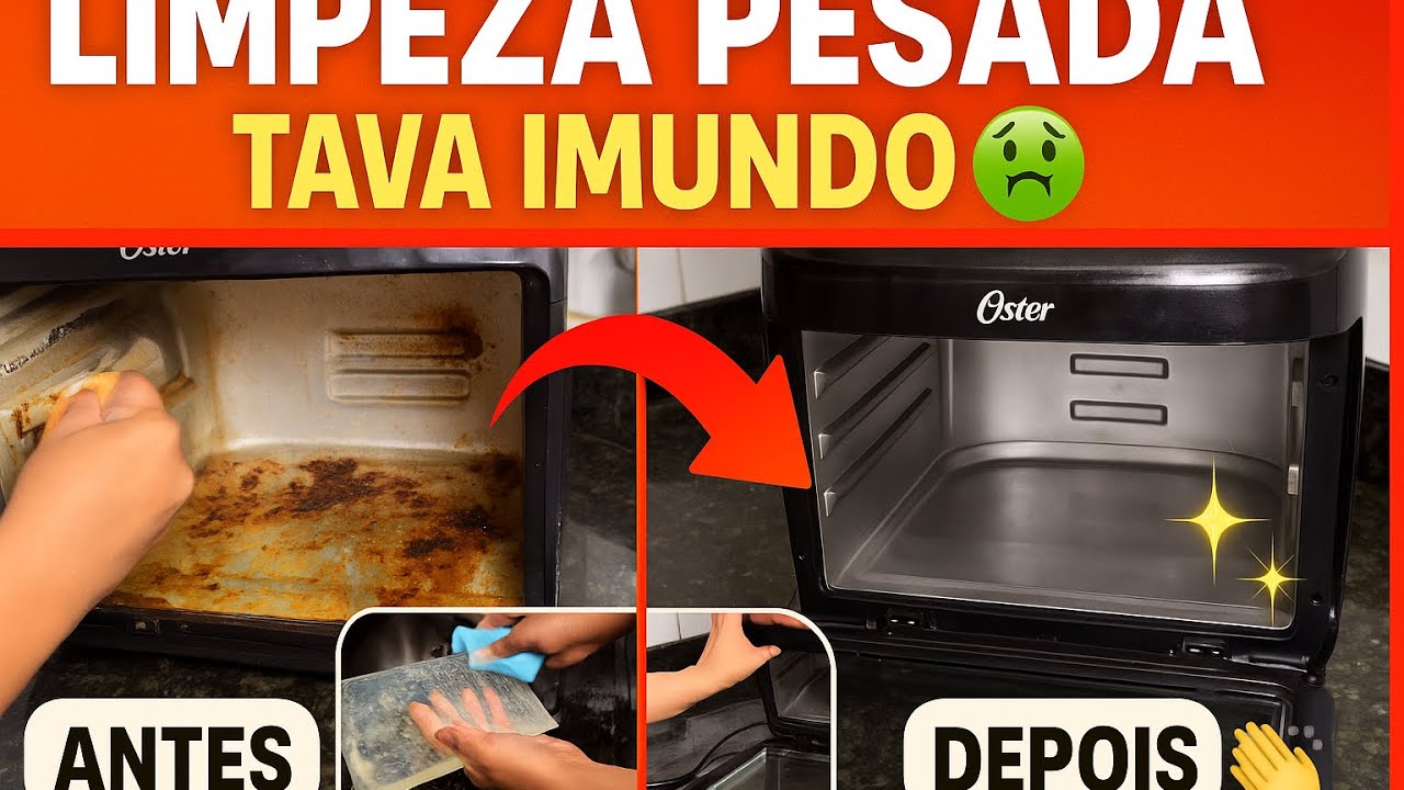 Limpeza pesada na Fritadeira Oven Fryer 12L Oster 3 em 1 | OFRT780-127
