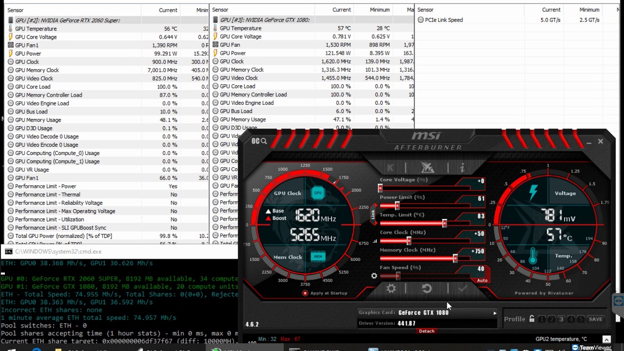 RTX 2060 Super vs. GTX 1080 Mining ETH Ethereum Hashrate With Overclock And The Pill