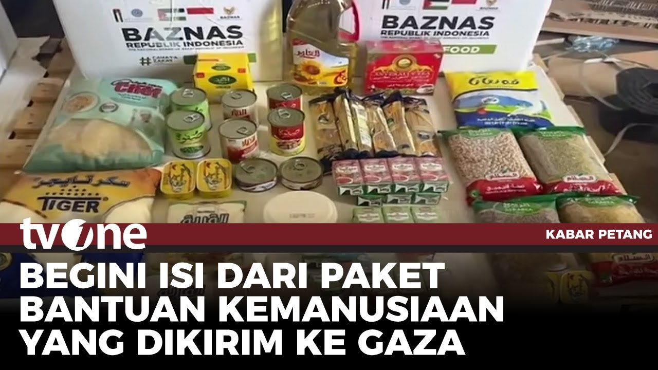 Isi Bahan Pokok 8 Kotak Bantuan untuk Warga Gaza yang Dikirm Lewat Udara | Kabar Petang tvOne