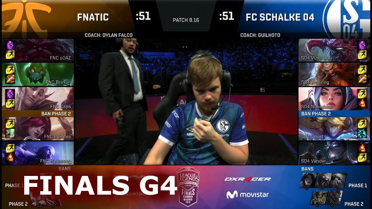 Fnatic vs FC Schalke 04 - Game 4 | Grand Finals S8 EU LCS Summer 2018 | FNC vs S04 G4