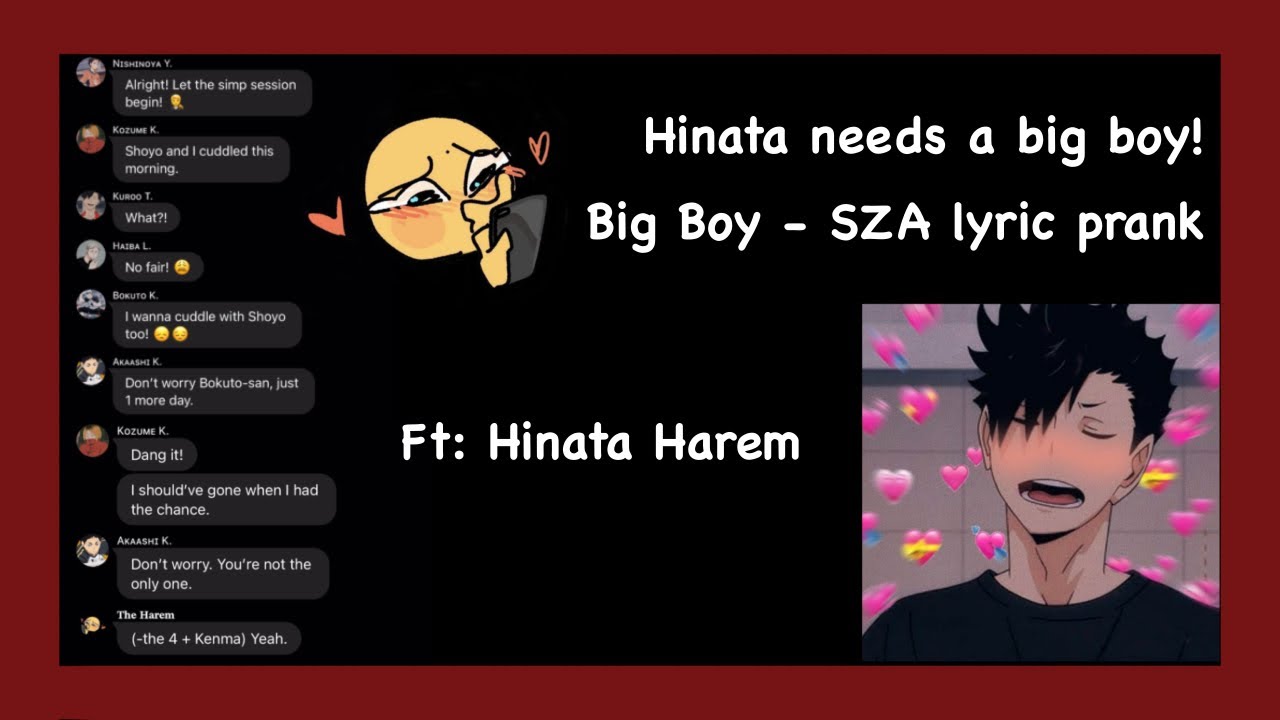 Hinata lyric pranks the harem w/Big Boy | Hinata Harem | Haikyuu Texts