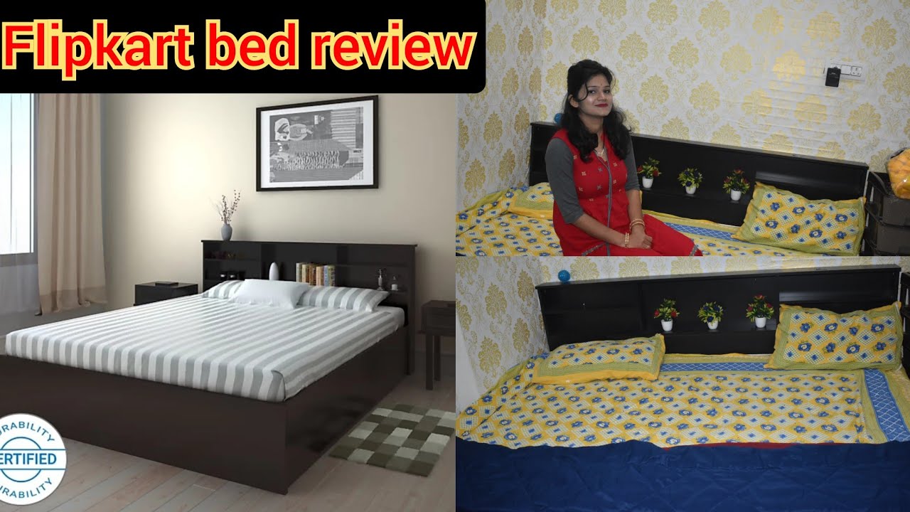 Flipkart perfect home Opus engineered wood King box bed review just 15000rs only