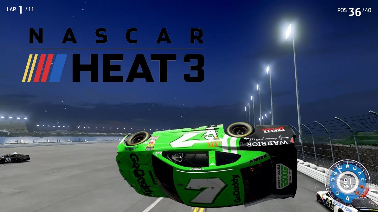 Nascar Heat 3 Crashes #4 (HARD HITS)