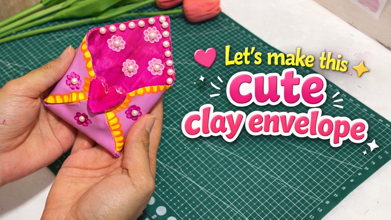 DIY Envelope from Air Dry Clay 💌| Cute Clay Ideas #diy #airdryclay #clayart 