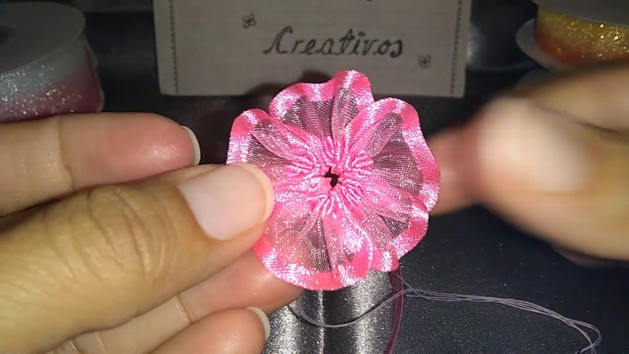 Bordado con list&oacute;n o cintas 12 -- Flor armada 2