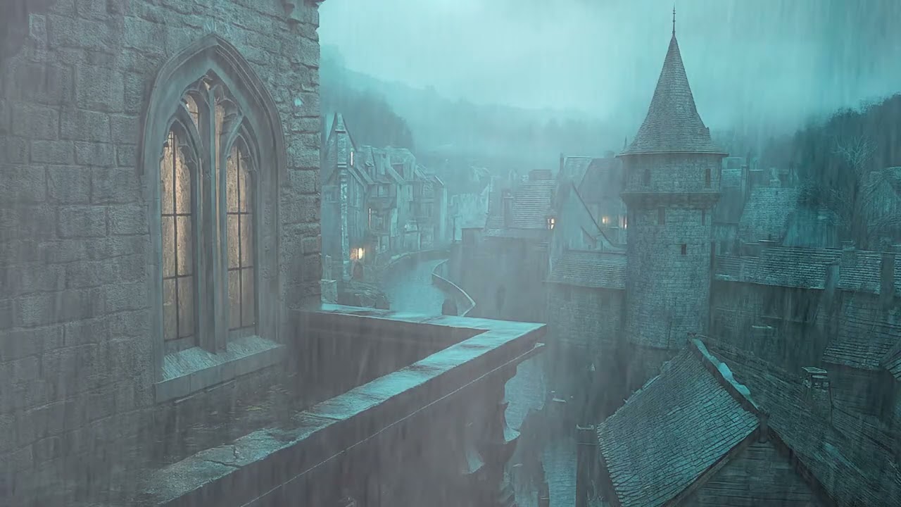 Rain & Thunder Sounds from an Ancient Window 🌧️Sleep Instantly with Cozy Storm Ambience