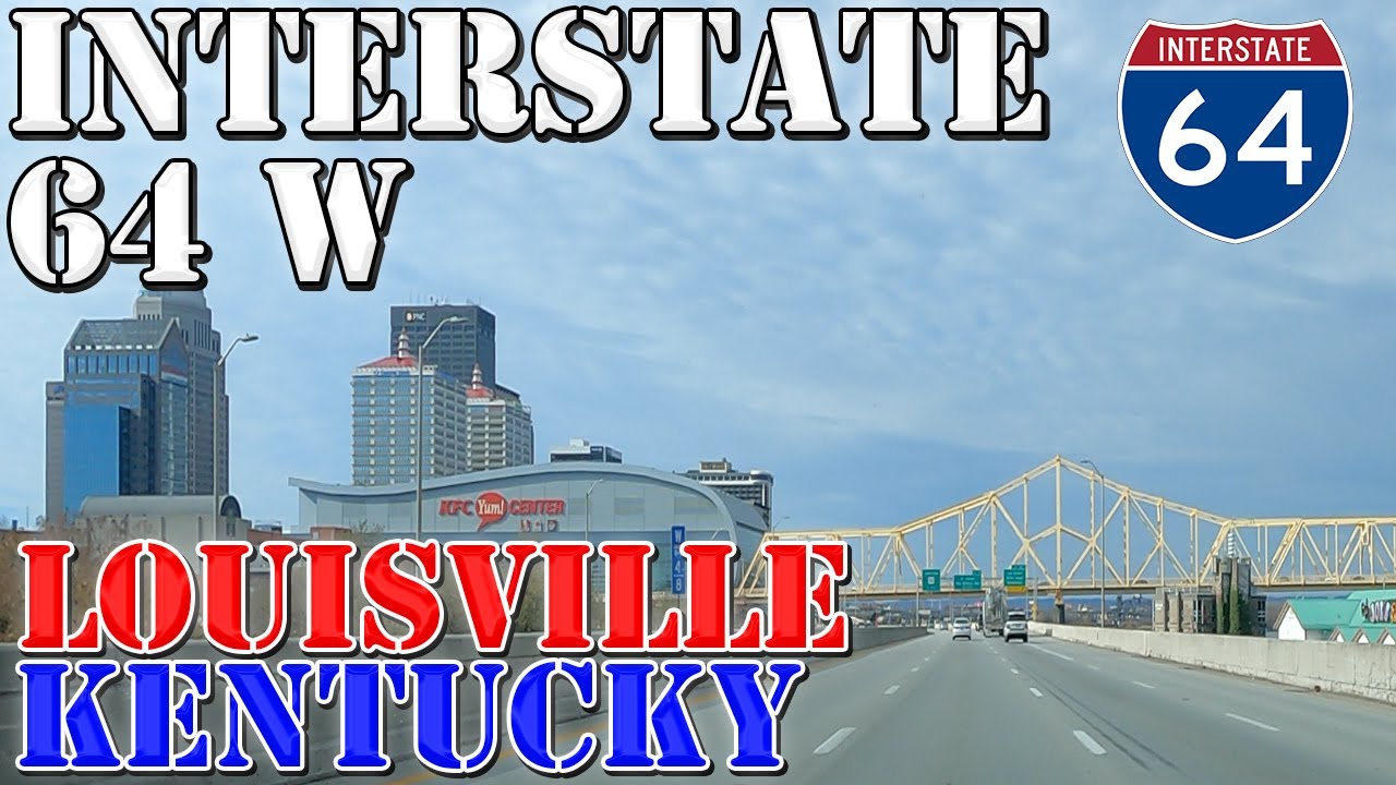 I-64 West - Louisville - Kentucky - 4K Highway Drive