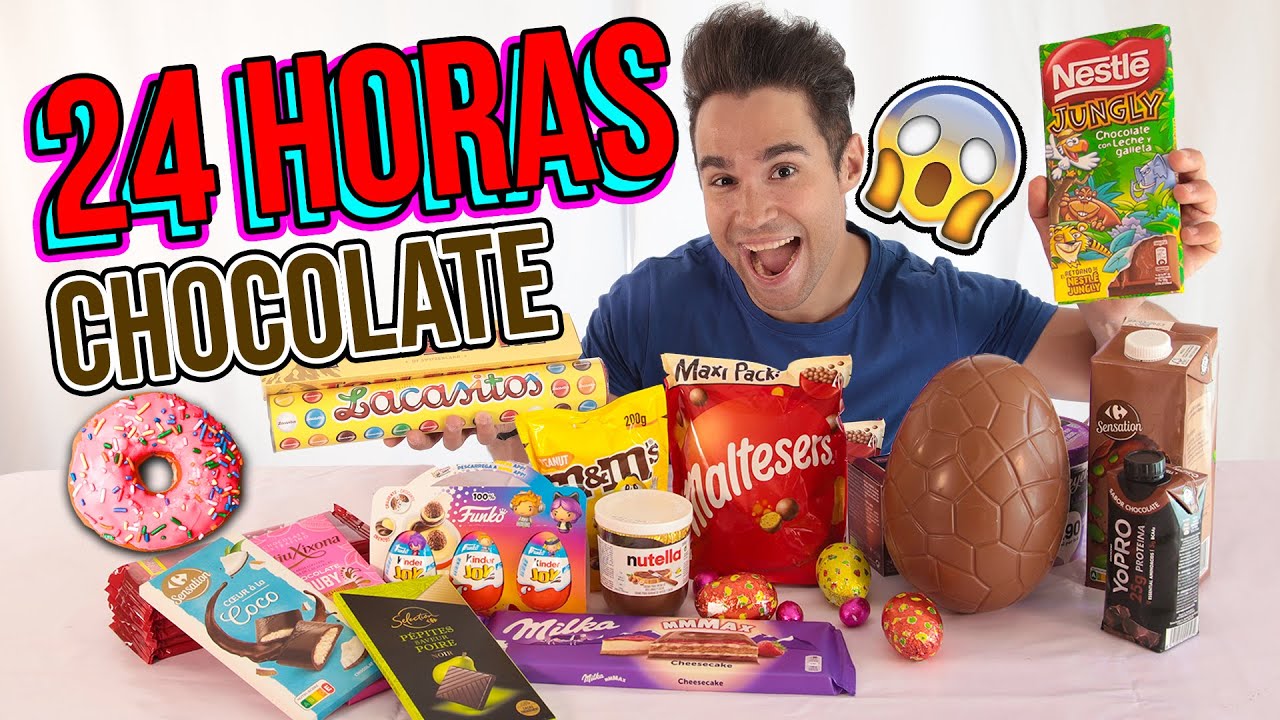 24 HORAS COMIENDO COSAS DE CHOCOLATE RETO, All day eating only chocolate MAYDEN
