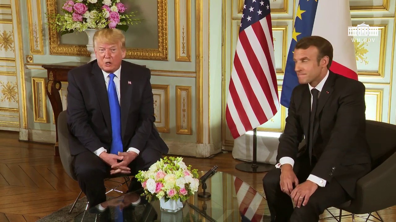 President Trump Participates in a Bilateral Meeting with the President of the French Republic