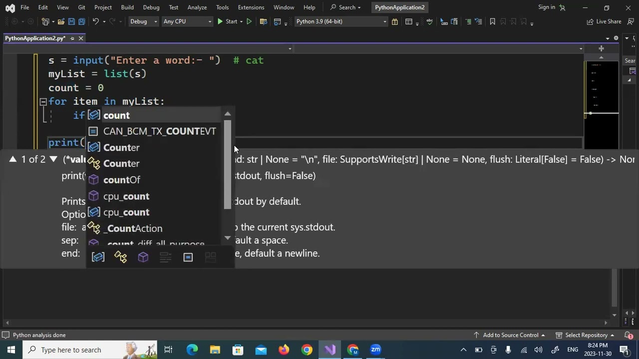 Learn Python in Arabic - Lists [Count Specific character occurrences]