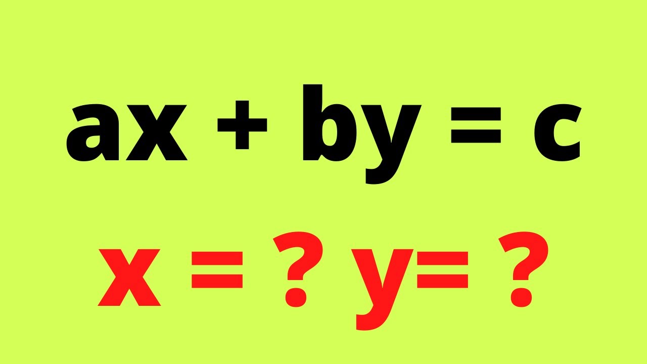 How to solve a linear diophantine equation in two variable