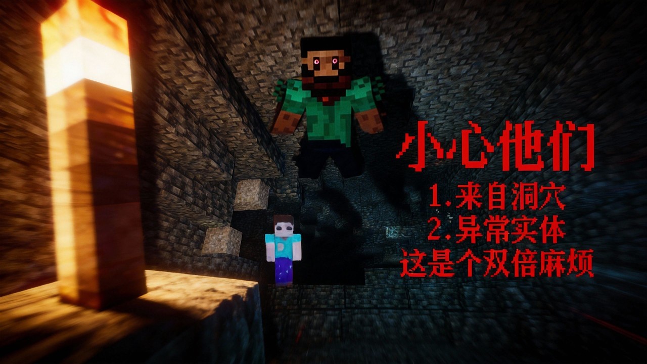 一口气看完最新来自洞穴+新版异常现象！两个交互极强的恐怖模组！吓人手段有多狠？#minecraft #mc #我的世界 #都市傳說 #MC