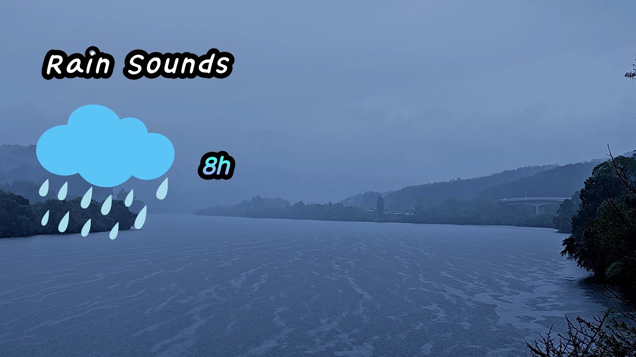 😴The sound of rain falling on a river in the dark🌧️🌿Relaxing sounds of nature