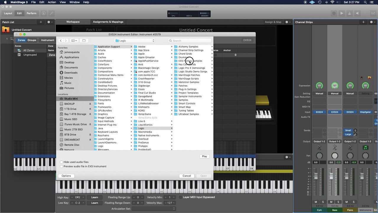 Using Stock MainStage / Logic Samples In Your Programs