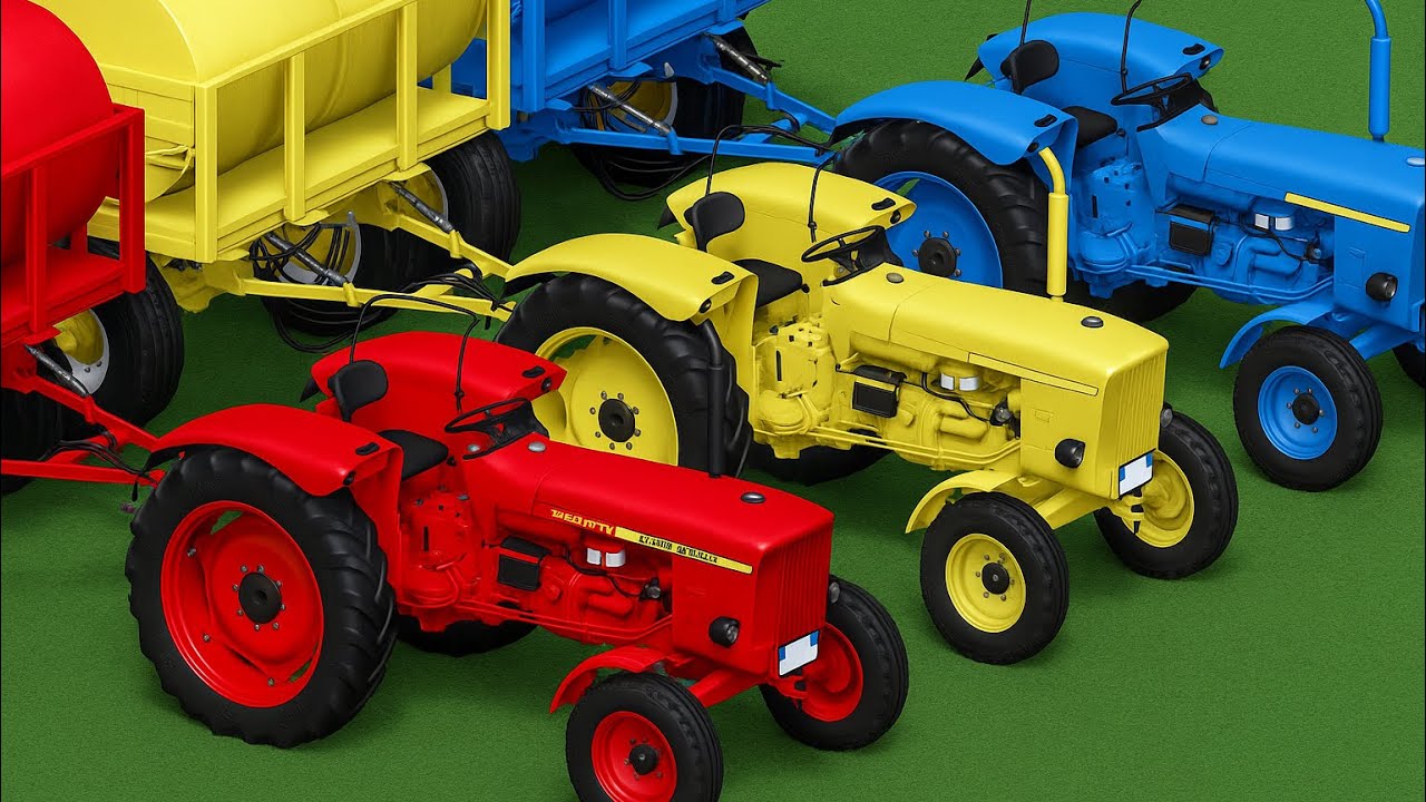 Work with Colors - GRASS BALE WORK with JOHN DEERE Mini Tractors - Farming Simulator 22