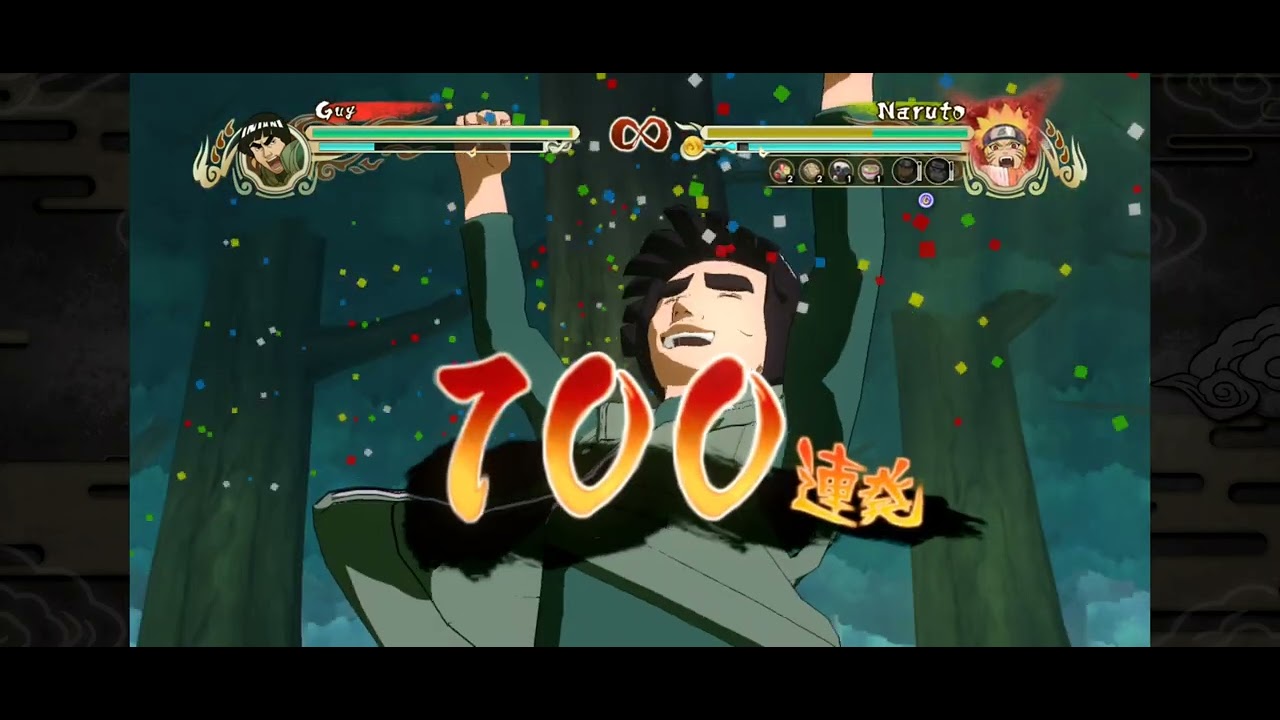 Naruto Ultimate Ninja Storm Guy vs Naruto (Nine-Tails Fox Mode)