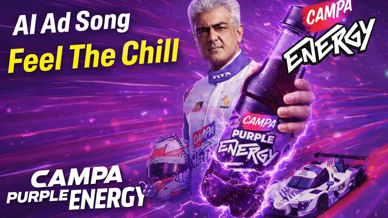 CAMPA PURPLE ENERGY |AJITH KUMAR RACING| AI Ad Song | Feel the Chill ⚡🍇
