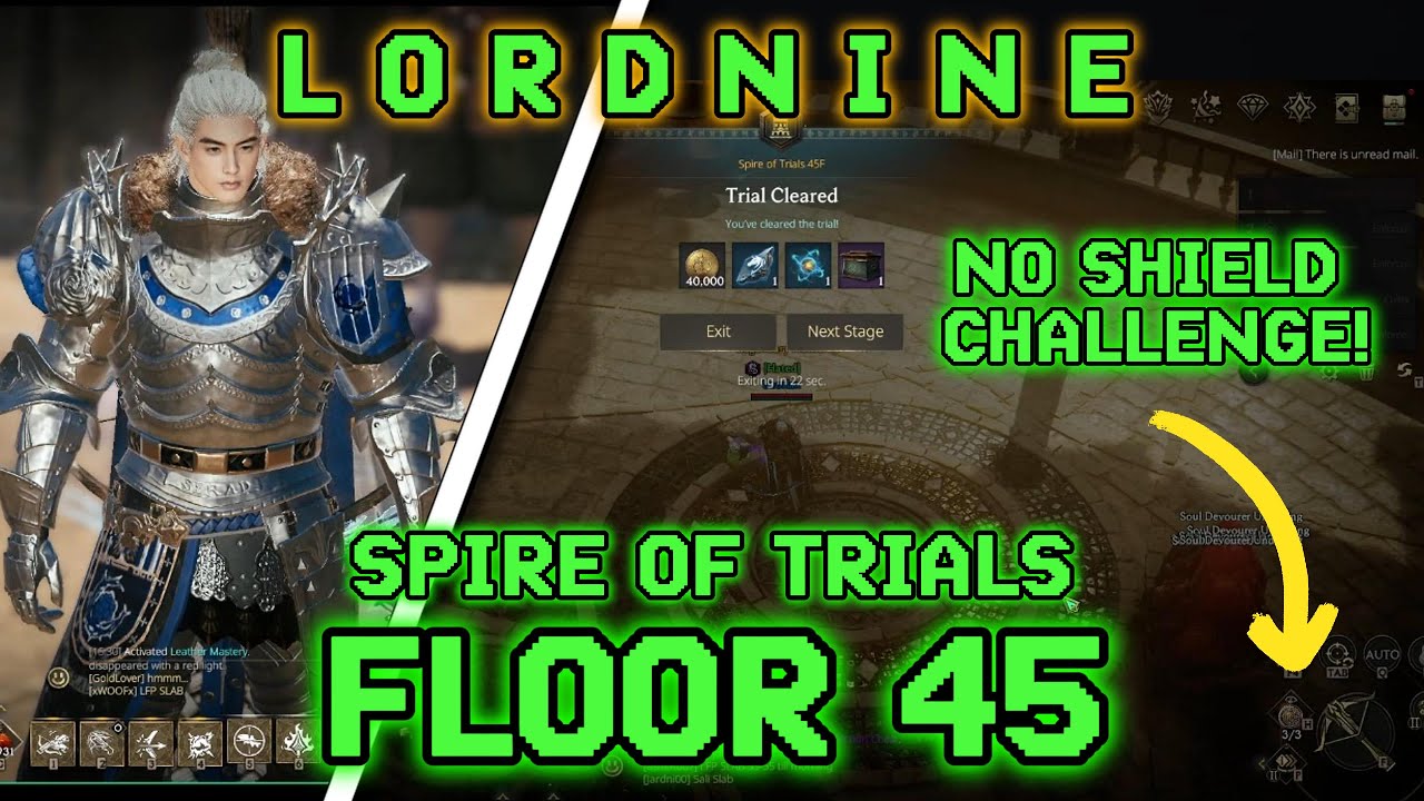 LORDNINE: Infinite Class SEA. SPIRE OF TRIALS 45F (FLOOR 45) NO SHIELD?!