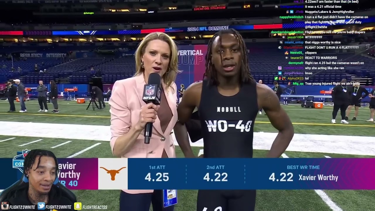 FlightReacts to Xavier Worthy Sets Record at NFL Scouting Combine with a 4.21 40-yard dash!