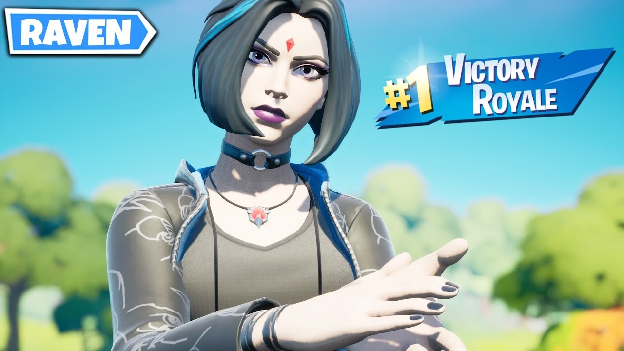 Victoria con la skin RAVEN RACHEL ROTH Fortnite - Masche