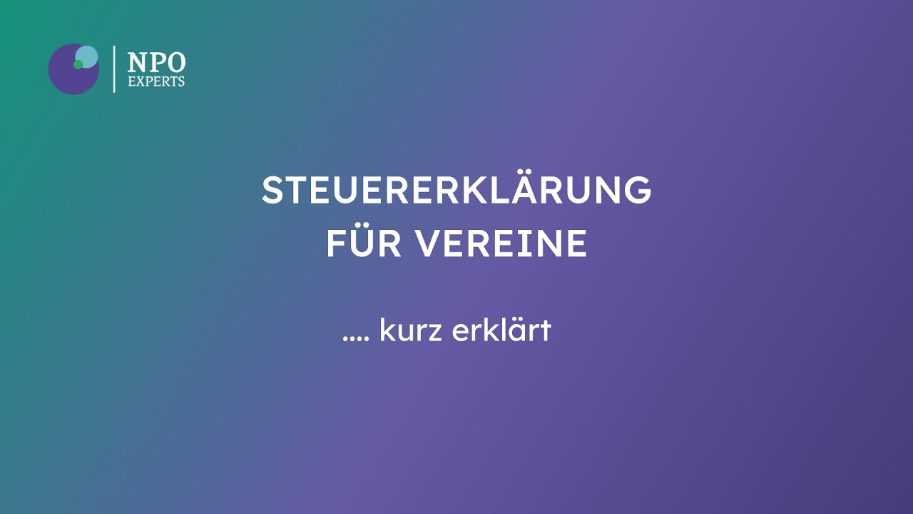 Steuererkl&auml;rung f&uuml;r gemeinn&uuml;tzige Vereine leicht gemacht