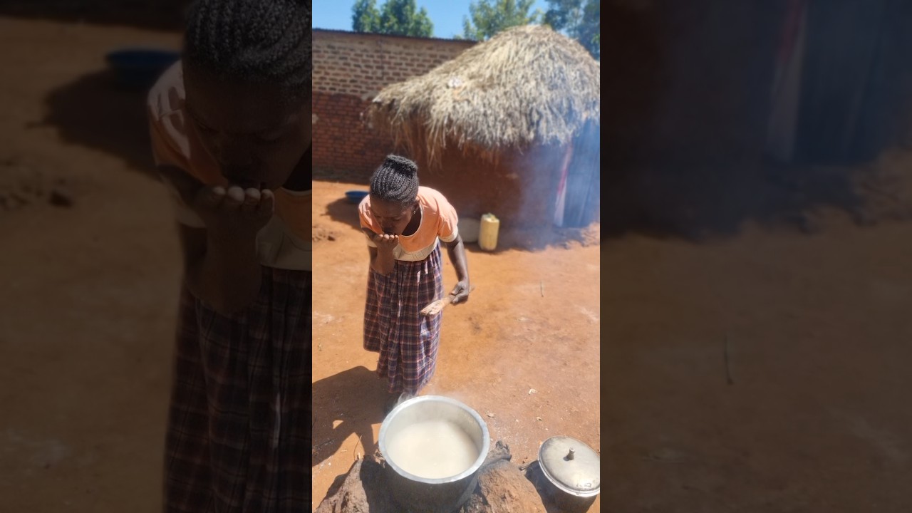 African  village life of our organic mom cooking village food for lunch #shortsfeed #africa