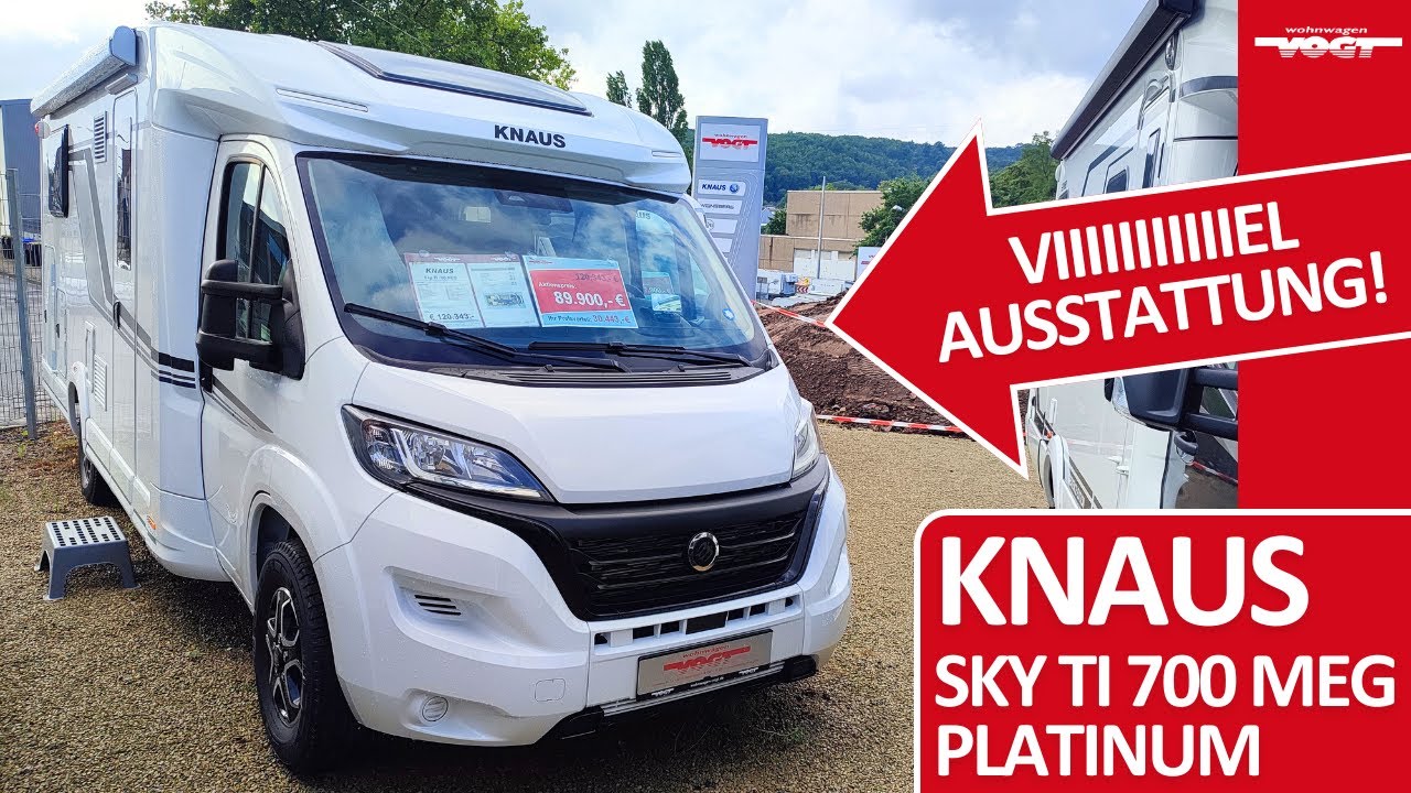 Viel Ausstattung auf 7,5m: Knaus Sky Ti 700 MEG platinum, Festbett, Dusche, Markise, TV, W-Lan uvm🤩